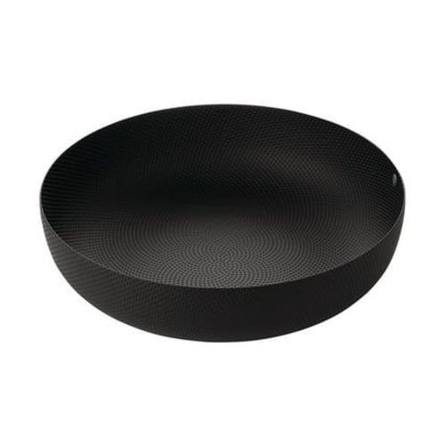 Alessi - Corbeille ronde acier noir Ø21 cm  - Noir