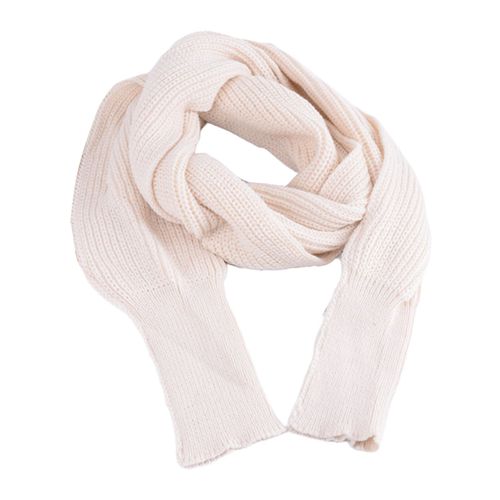 Écharpe Tricotée Avec Manches Pour Femme, Châle Chaud, Cardigan Enveloppant, Couleur Unie, Long Et Épais, Automne Et Hiver-Beige