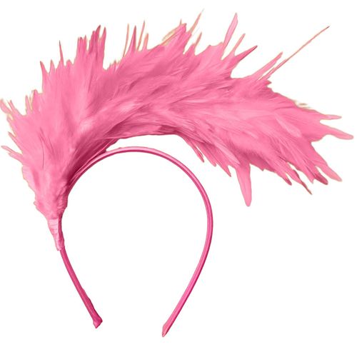 Bandeau Vintage Coloré Plume Design Bandeau Élégant Accessoire De Cheveux Pour Les Mariages Fêtes Halloween-Rose 