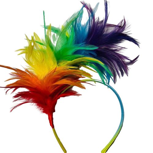 Bandeau Vintage Coloré Plume Design Bandeau Élégant Accessoire De Cheveux Pour Les Mariages Fêtes Halloween-Multicolore 