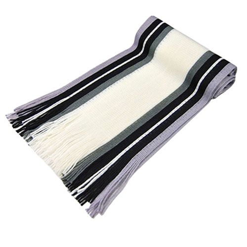 Écharpe Mode Douce Classique Pour Hommes, Châle Classique Pour L'hiver-Blanc