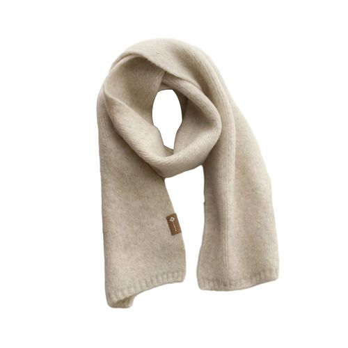 Écharpe Tricotée Unisexe, Épaisse, Couleur Unie, Chaude, Douce, Confortable, Large Et Longue, Protection Du Cou, Lavable, Pour Femmes Et Hommes, Automne Et Hiver-Blanc Laiteux