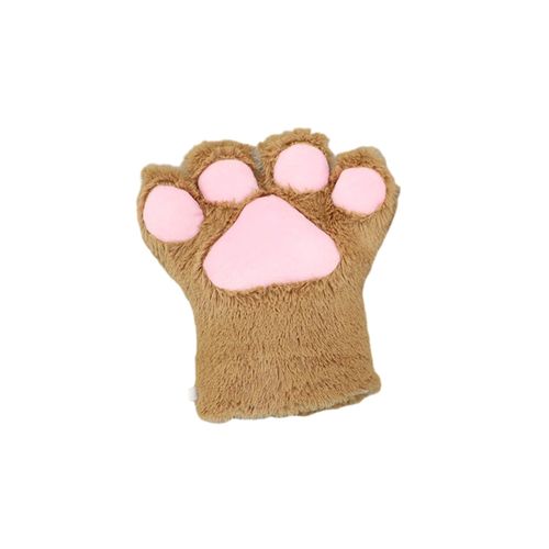 Mitaines D'hiver Pour Femmes, 1 Pièce, En Forme De Patte De Chat De Dessin Animé, Accessoire De Performance De Cosplay, Peluche Épaisse, Antidérapantes, Rétention De Chaleur, Gants De Cyclisme Pour Ski En Plein Air-Chameau