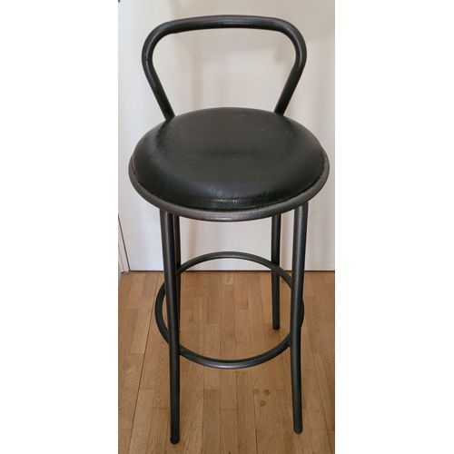 Tabouret Haut Style Industriel De Bar En Acier Galvanisé Avec Dossier