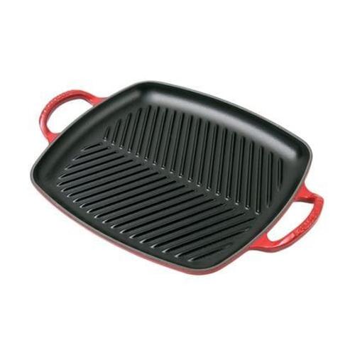 Le Creuset - Grill Signature fonte rouge cerise 31 x 27 cm  - Rouge