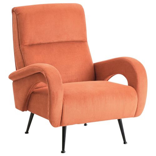 Fauteuil Svalov Velours Côtelé Orange