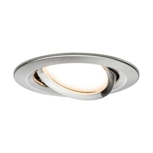Paulmann - Spot Rond Encastrable Orientable Led Coin Nova Acier Brossé 6,5w - Gris