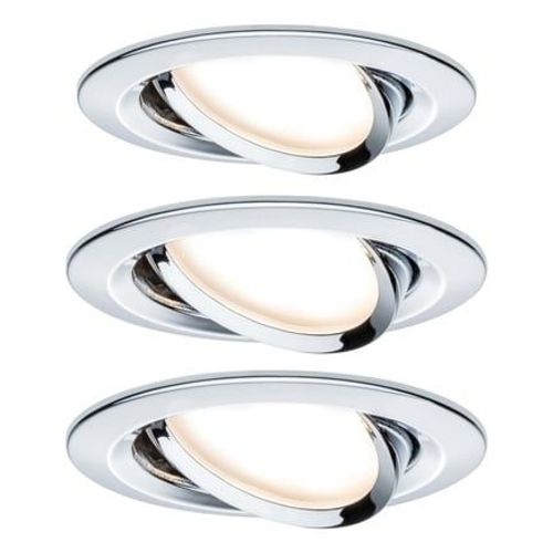 Paulmann - 3 Spots Ronds Encastrables Orientables Led Coin Nova Chrome 6,5w  - Gris
