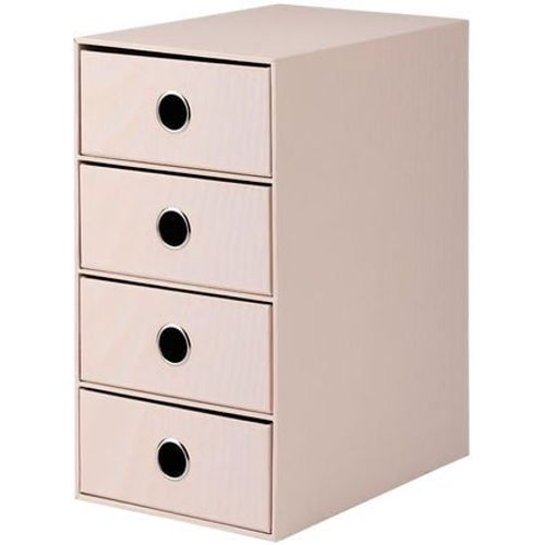 Rössler - Boîte De Classement 4 Tiroirs Carton Rose Poudré 250 X 175 X 320 Mm  - Rose