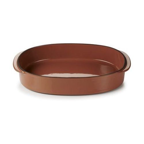 Revol - Plat De Service Caractère Culinaire Porcelaine Cannelle 34 X 25 Cm - Rouge