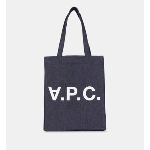 A.P.C. - Sac shopping coton denim signature - Bleu