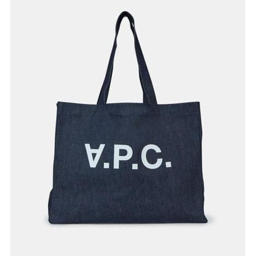 A.P.C. - Sac shopping Daniela griffé coton - Bleu