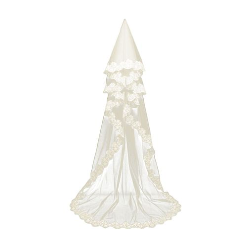 Voile De Mariée Monocouche En Dentelle Brodée, Couvre-Chef, Robe Longue De Style, Couvre-Chef De Mariage Assorti, Accessoires De Séance Photo-Champagne 3m