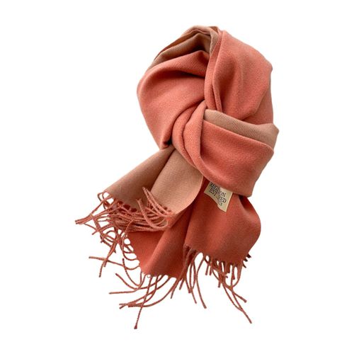 Écharpe D'hiver Double Face De Couleur Unie, Écharpe Unisexe Avec Pompon, Douce Et Confortable, Chaude Pour Temps Froid-Orange