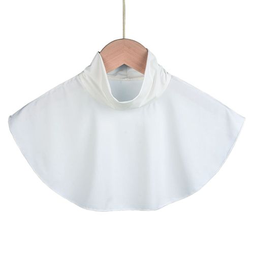 Châle De Protection Solaire Pour Le Cou, Tissu Doux, Lisse Et Brillant, Châle Fin, Protection Uv Multidirectionnelle, Faux Col-Blanc