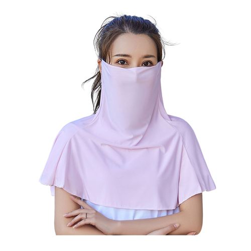 Protection Solaire Pour Le Visage, Protection Du Cou En Soie Glacée, Pour L'équitation D'été, Activités De Plein Air, Guêtre De Cou De Voyage-Rose