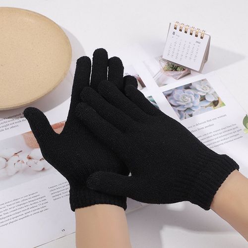 Gants Pour Enfants, 1 Paire, Doigts Complets, Lavables, Confortables À Porter, Élastiques, Coupe-Vent, Mitaines Thermiques En Acrylique Pour L'extérieur-Vert