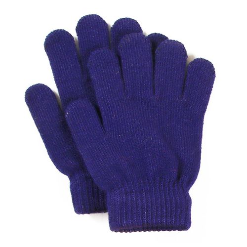 Gants Pour Enfants, 1 Paire, Doigts Complets, Lavables, Confortables À Porter, Élastiques, Coupe-Vent, Mitaines Thermiques En Acrylique Pour L'extérieur-Bleu Marine