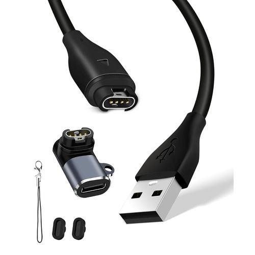 Anwxai-Câble De Chargement Pour Montre 1 M Compatible Avec Garmin Fenix ¿¿¿¿7 7s 7x 6 6s 6x Pro 5 5s 5x Plus,Forerunner 745 935 945 45 45s 245,Vivoactive 3 4 4s,Venu 2 Plus (A-Straight+Adaptateur)