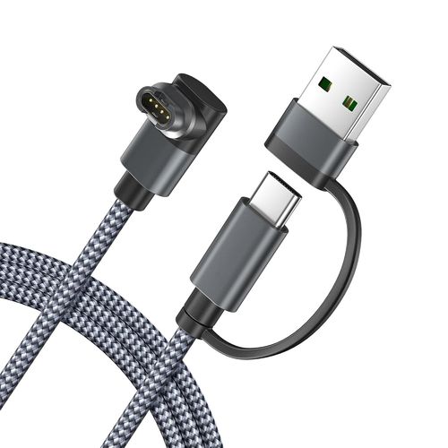 Anwxai-Itramax 2-En-1 Câble De Charge Pour Garmin Watch 1.8m,1 Pièces,Chargeur Pour Garmin Fenix 8 7 7x 7s 6x 6s 5 Plus,Forerunner 970 965 955 570 265 255 55 45,Venu 3 Sq,Vivoactive 6,Quatix 7,Tactix,Swim 2