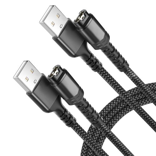 Anwxai-Câble Chargeur Pour Montre Garmin 1.8m 2-Pack,Cordon Charge Nylon Pour Fenix 8 E 7 7s 7x 6 6s 6x Solar,Forerunner 970 570 965 265 255 165 55,Vivoactive 6,Tactix,Instinct 2,Venu,Epix Pro,Swim 2