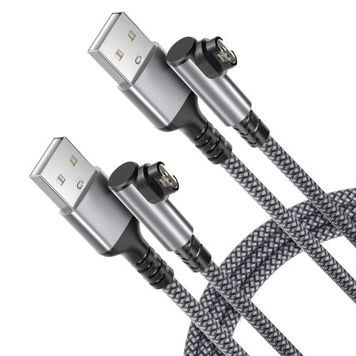 Anwxai-Câble Chargeur Angle Droit Pour Montre Garmin 1.2m 2-Pack,Cordon Charge Nylon Pour Fenix 8 E 7 7s 7x 6 Solar Pro,Forerunner 965 955 265 255 245 165 55,Venu 3 Sq,Vivoactive,Instinct,Epix,Tactix
