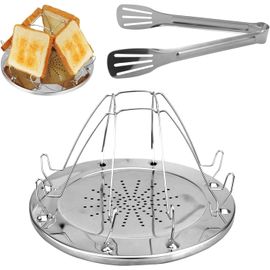 Anwxai-Grille-Pain De Camping Pour Réchauds À Gaz 4 Tranches Toast Plateau Toast Rack Grille De Grille-Pain Pliable Pour Le Pique-Nique De La Cuisinière À Gaz En Plein Air En Famille