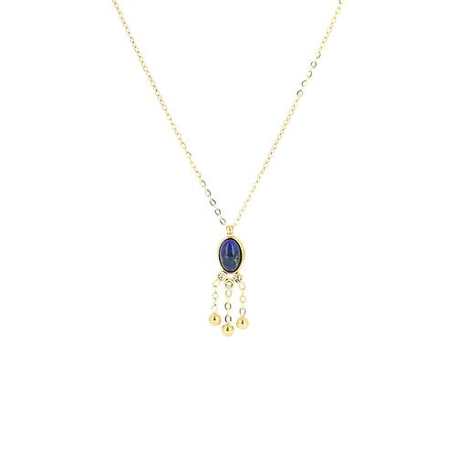 Collier Zag Bijoux Seville Acier Doré Lapis Lazuli