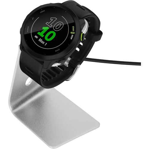 anwxai-Câble Usb Compatible Avec Garmin Forerunner 55/255 / 255 Music/Vivoactive 5 - Chargeur Smart Watch Avec Support - Chargeur Fitness Tracker Montre Connectée - Noir-Argenté