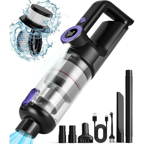 anwxai-Aspirateur À Main,Vidage Des Poussières Par Une Seule Touche,14000Pa Aspirateur À Main Puissant,Fonction D'Éclairage Led,Aspirateur De Voiture Sans Fil,Mini Aspirateur Pour La Maison Et La Voiture