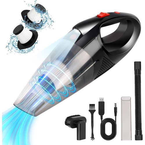 anwxai-Aspirateur À Main Sans Fil 120 W Avec Accessoires Multifonctions,Aspirateur Voiture Avec Lumière Led,Rechargeable Aspirateur Portable Puissant Pour Canapé Maison Voiture Bureau