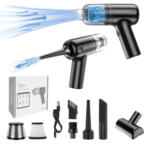 anwxai-Aspirateur À Main 5 En 1 Mini Aspirateur De Voiture 11000Pa Moteur Sans Balai Multifonctions Rechargeable Aspirateur À Main Sans Fil Portable Pour La Voiture,La Maison (Noir)