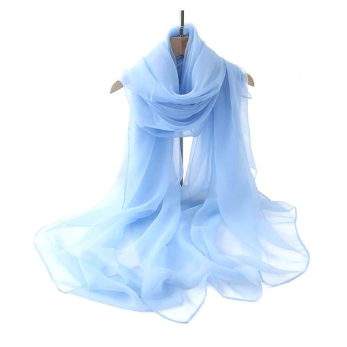 Écharpe Douce Pour Femmes, Protection Solaire, Légère Et Fine, Enveloppe De Cou D'été Pour Les Vacances-Bleu Ciel