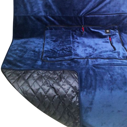 Couverture Chauffante Portable, Couverture De Poncho Électrique Avec 3 Réglages De Chaleur, Cape De Châle Chauffante D'hiver Pour Une Utilisation Intérieure Et Extérieure-Bleu Marine