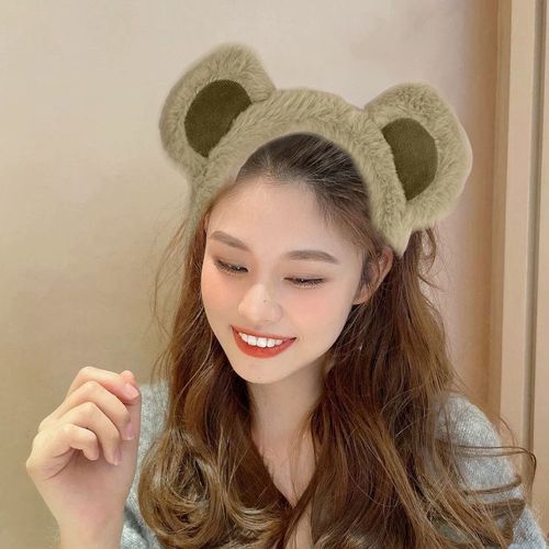 Bandeau Décoratif Oreilles D'ours Pour Fille, Cerceau En Peluche De Dessin Animé, Maquillage, Lavage Du Visage, Bandeau Cosplay D'halloween-C