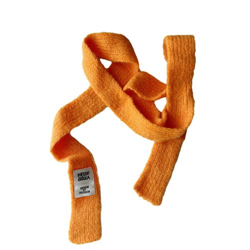 Écharpe Tricotée Décontractée Pour Femmes, Automne Hiver, Lettre Logo, Couleur Unie, Écharpe Chaude Et Fine, Accessoires De Mode-Orange