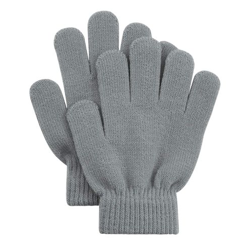 Gants Pour Enfants, 1 Paire, Doigts Complets, Lavables, Confortables À Porter, Élastiques, Coupe-Vent, Mitaines Thermiques En Acrylique Pour L'extérieur-Gris