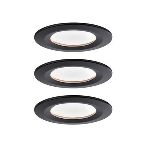 Paulmann - Spot Encastrable Fixe Rond Nova Noir Mat 3x6,5w  - Noir