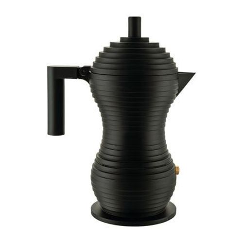 Alessi - cafetiÃ¿re espresso en fonte d' aluminium Pulcina  - Noir