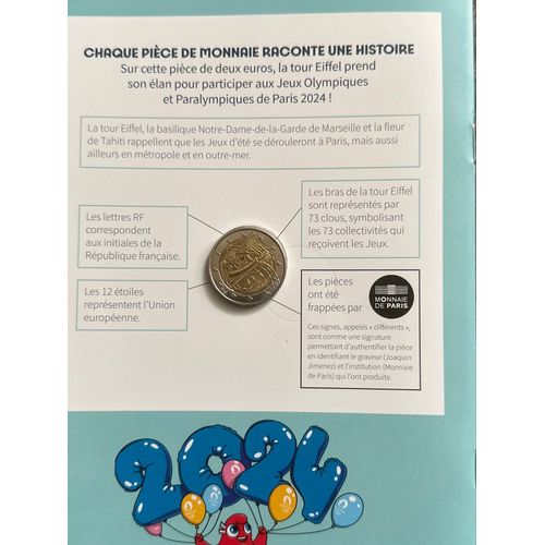 Pièce 2 Euro Tour Eiffle Jo 2024