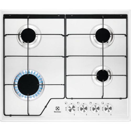 Electrolux Plaque de cuisson Gaz Série 600 Slim line 60 cm KGS6424W Blanc