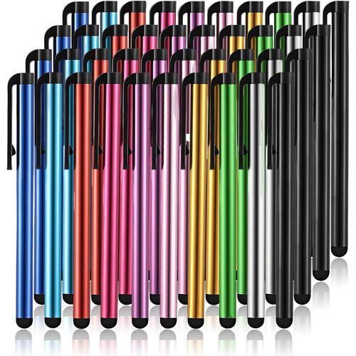 Kaleidoscope-Lot De 40 Stylets Multicolores Pour Tous Les Téléphones Portables, Stylet Pour Tablette, Stylet Tactile, Stylet Fin, Stylet Pour Écran Tactile, Stylet Pour Téléphone Portable, C[Q451]