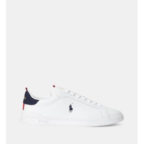 Polo Ralph Lauren Baskets Basses Heritage Ct Ii En Cuir Blanc