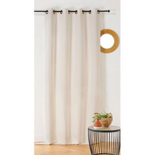 Linder - Rideau à ?illets ronds canon de fusil Berbère blanc cassé 140 x 260 cm - Blanc