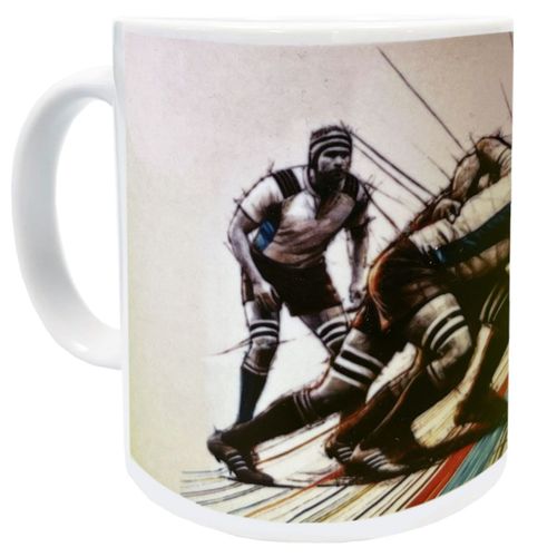 Mug Rugby Mêlée En Céramique Blanche