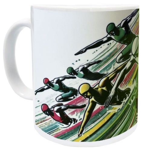Mug Natation En Céramique Blanche