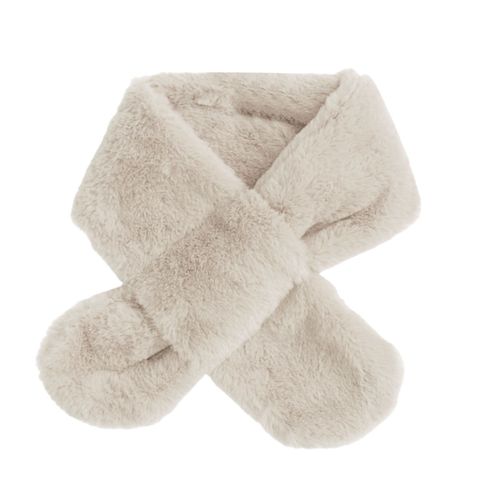 Écharpe Large De Style Coréen Pour Enfants, Couleur Unie, Automne Hiver, Double Face, Imitation Fourrure De Lapin, Écharpe À Col Croisé-Abricot