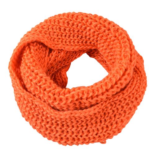 Écharpe Chaude Épaisse De Couleur Unie Pour Femme, Coupe-Vent Élastique Pour Le Cou, Accessoire De Mode, Automne Et Hiver-Orange