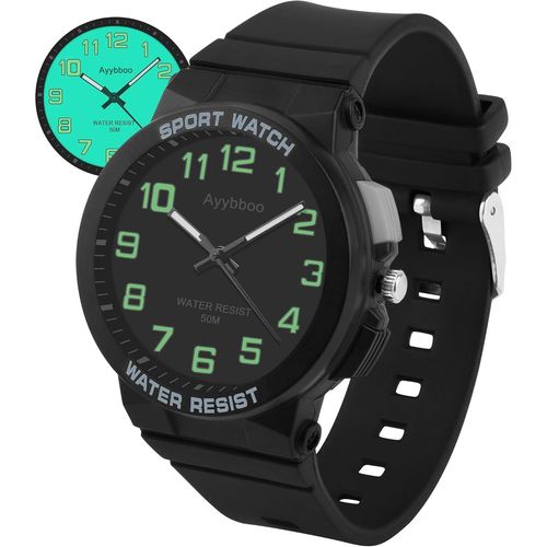 Ytseazn-Montre Enfants Garçons Filles,50m Étanche Montre Analogique Quartz Avec Lumière Pour Enfant De 4 16 Ans Garçon Fille Junior