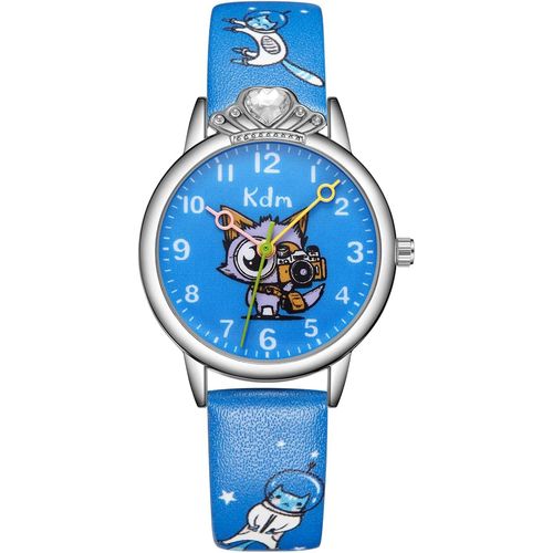 Ytseazn-Montre Garçon Fille Analogique Etanche Cuir Montre Enfant Fille Garçon Idée Cadeau Pour Fille Garçon Apprendre À Lire L¿Heure